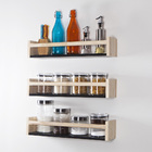 Kit 3 Prateleiras Porta Temperos E Potes Mdf Preto E Pinus