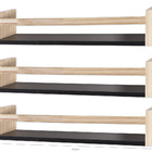 Kit 3 Prateleiras Porta Temperos E Potes Mdf Preto E Pinus