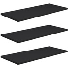 Kit 3 Prateleiras Preta Mdf 1200x200 Com Suporte Fixação