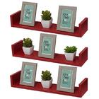 Kit 3 Prateleiras U 100 X 20cm Vermelha Suporte Invisível