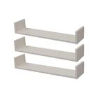 Kit 3 Prateleiras U 100 X 25cm Branca Suporte Invisível