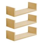 Kit 3 Prateleiras U 30 X 10cm Bege Claro Suporte Invisível