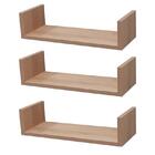 Kit 3 Prateleiras U 30 X 10cm Carvalho Suporte Invisível