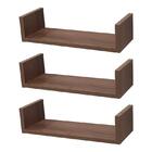Kit 3 Prateleiras U 30 X 10cm Nogal Suporte Invisível