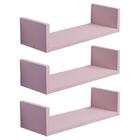 Kit 3 Prateleiras U 30 X 10cm Rosa Claro Suporte Invisível