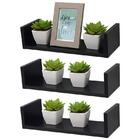 Kit 3 Prateleiras U 40 X 20cm Preta Suporte Invisível