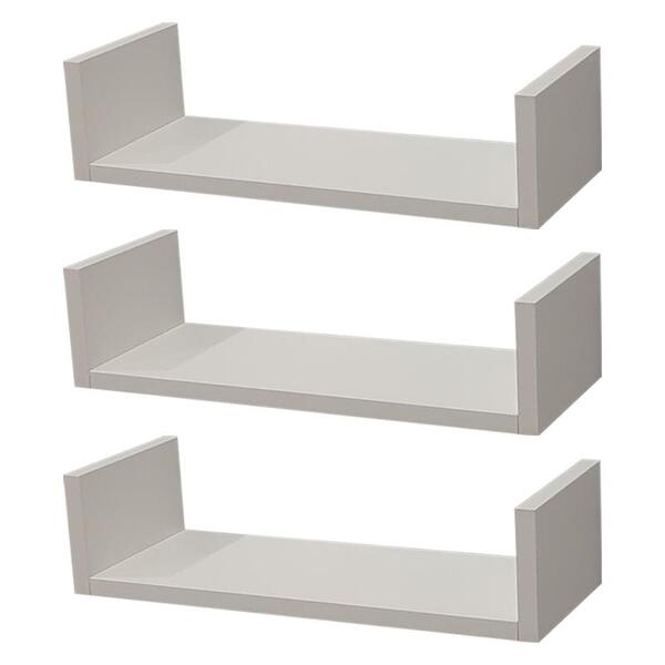 Kit 3 Prateleiras U 50 X 25cm Branca Suporte Invisível