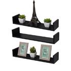 Kit 3 Prateleiras U 60 X 10cm Preta Suporte Invisível