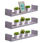 Kit 3 Prateleiras U 60 X 15cm Cinza Claro Suporte Invisível