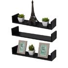 Kit 3 Prateleiras U 70 X 15cm Preta Suporte Invisível