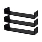 Kit 3 Prateleiras U 70 X 25cm Preta Suporte Invisível