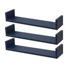 Kit 3 Prateleiras U 80 X 20cm Azul Suporte Invisível