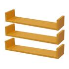 Kit 3 Prateleiras U 90 X 25cm Amarela Suporte Invisível