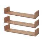 Kit 3 Prateleiras U 90 X 25cm Carvalho Suporte Invisível