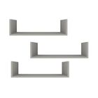 Kit 3 Prateleiras U Decorativas Multiuso Em Mdf Plancasa Off