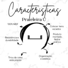 Kit 3 Prateleiras U Decorativas Multiuso Em Mdf Plancasa Pret