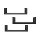 Kit 3 Prateleiras U Decorativas Multiuso Em Mdf Plancasa Pret