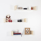 Kit 3 Prateleiras U Nicho Decoração Parede Mdf Branco E Pinus