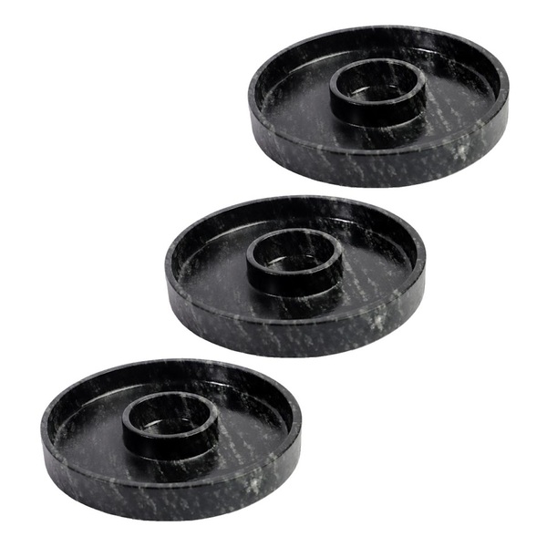 Kit 3 Prato Molheira Servir Porção Carnes Pedra Sabão G 28cm