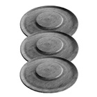 Kit 3 Pratos De Hambúrguer Porções Redondo Pedra Sabão 26cm