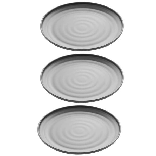 Kit 3 Pratos Melamina Preto Sushi Restaurante 25,5cm Tóquio L