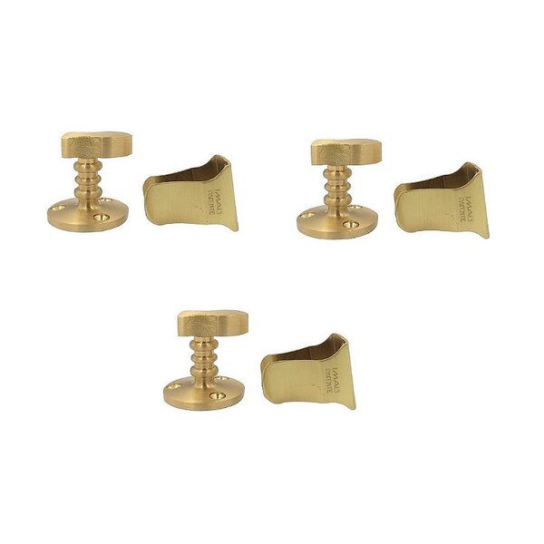 Kit 3 Prendedor Fixador Trava Porta Dourado Fosco 806 Piso