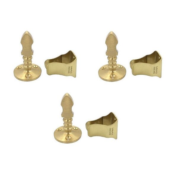 Kit 3 Prendedor Fixador Trava Porta Dourado Fosco 807 Parede