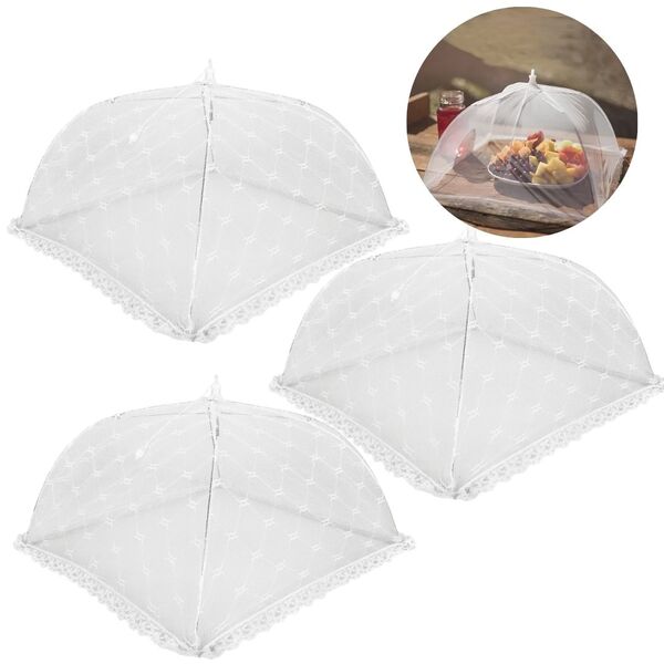 Kit 3 Protetor Mosquiteiro Malha Tule Dobrável Renda Prime 40