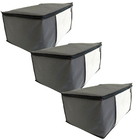 Kit 3 Protetores G Para Roupa Tnt Cinza Visor Pvc Luxo