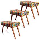 Kit 3 Puff Cama Inbox Boom Retangular Com Pés Em Madeira Maci