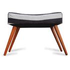 Kit 3 Puff Cama Inbox Hamburgo Retangular Com Pés Em Madeira