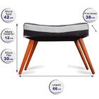 Kit 3 Puff Cama Inbox Hamburgo Retangular Com Pés Em Madeira