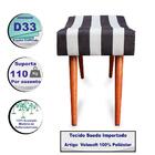 Kit 3 Puff Cama Inbox Hamburgo Retangular Com Pés Em Madeira