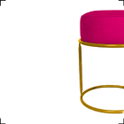 Kit 3 Puff Decorativos Para Manicure Luxe Base Dourada Suede