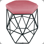 Kit 3 Puff Decorativos Para Sala Hexagonal Aramado Base Preta