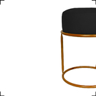 Kit 3 Puff Decorativos Para Sala Luxe Base Cobre Suede Preto