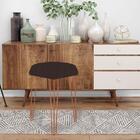 Kit 3 Puffs Banqueta Alta Bita Industrial Pé De Ferro Bronze