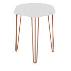 Kit 3 Puffs Banqueta Alta Bita Industrial Pé De Ferro Bronze