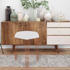 Kit 3 Puffs Banqueta Alta Bita Industrial Pé De Ferro Bronze