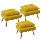 Kit 3 Puff's Decorativo Opala Plus Amarelo