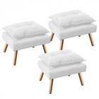 Kit 3 Puff's Decorativo Opala Plus Branco