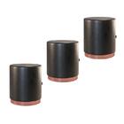 Kit 3 Puffs Decorativo Redondo Denver Em Couríssimo - Salaone