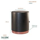 Kit 3 Puffs Decorativo Redondo Denver Em Couríssimo - Salaone