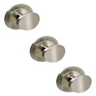 Kit 3 Puxador Beetle Com Base Granada Zen Escovado