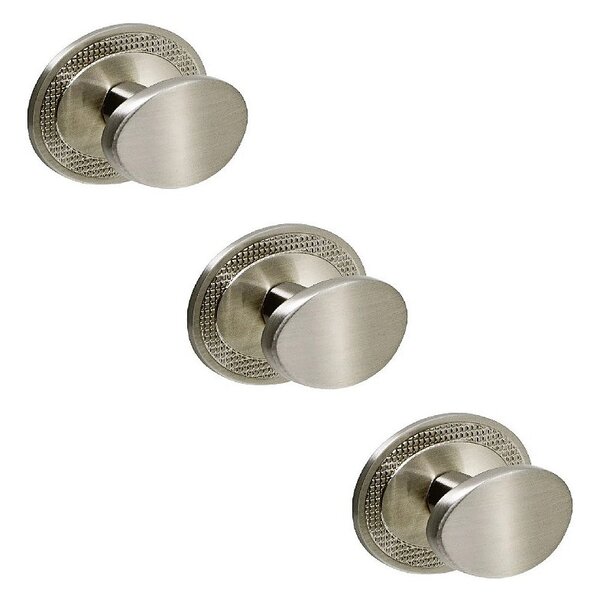 Kit 3 Puxador Beetle Com Base Granada Zen Escovado