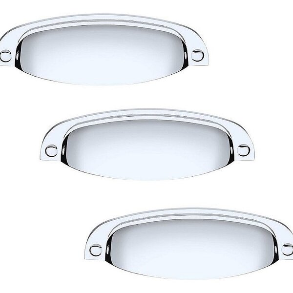 Kit 3 Puxador Concha Colonial Cromado 115 Italy Line 96mm