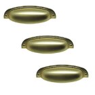 Kit 3 Puxador Concha Colonial Dourado 115 Italy Line 96mm