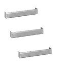 Kit 3 Puxador Creta Zen Niquel Escovado 192 Mm Com Verniz