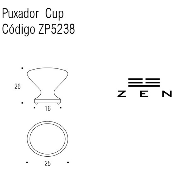 Kit 3 Puxador Cup Zen Niquel Velho Zp5238.889 Ponto | Leroy Merlin