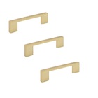 Kit 3 Puxador Dourado Fosco Il 950 Italy Line 64mm C/ Pafafus